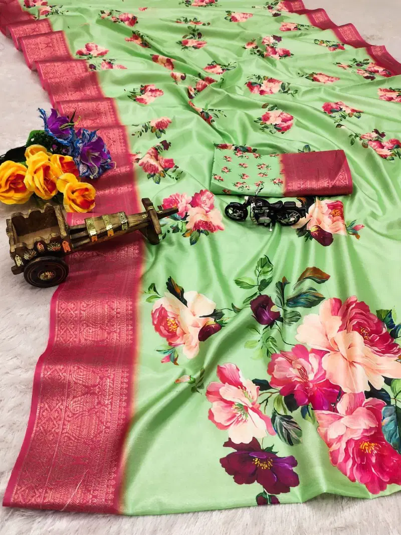 VK 4203 Pure Dola Silk Printed Non Catalog Sarees Wholesale Shop In Surat